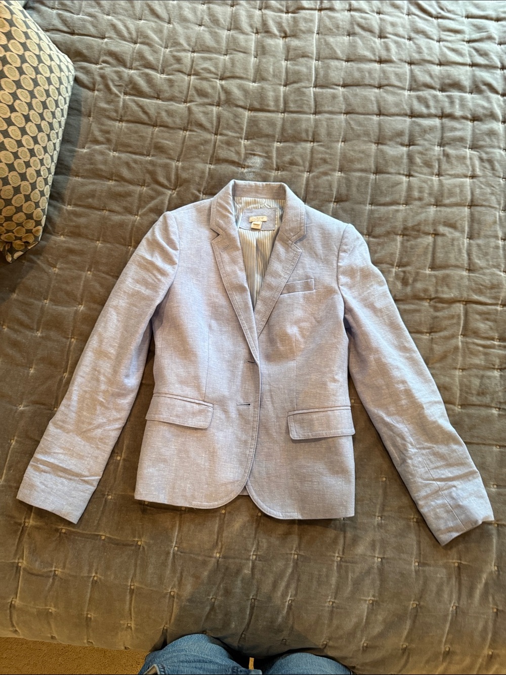 J. Crew Light Blue Women's Linen Blend Blazer